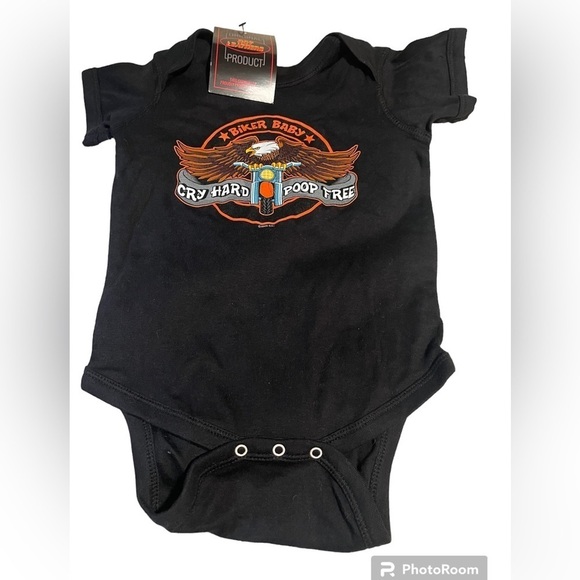 NWT Hot Leathers Rabbit Skins LAT Appeal Biker Onesies Sz 18 Months - Picture 1 of 6